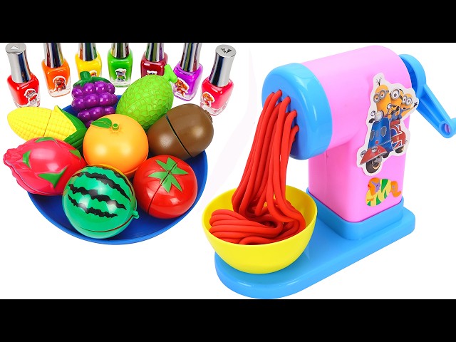 Satisfying Video l How to make Rainbow Noddles with Stress Balls & Nail Polish Cutting ASMR