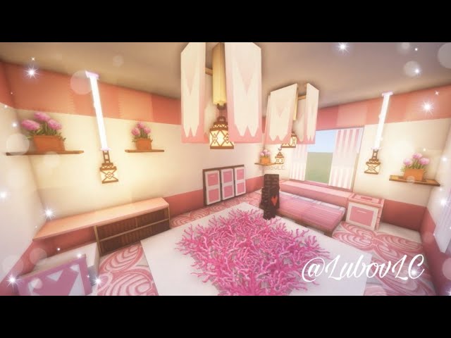 How to Build a Cute Pink Room Interior | Minecraft Tutorial 🌸 (#2)