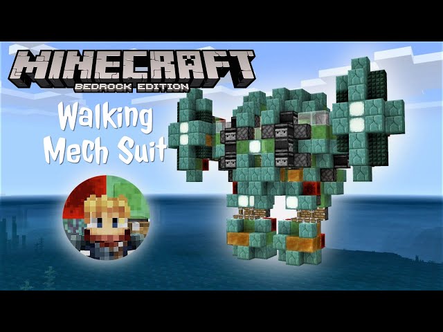 MCPE: BEST Weaponized Mech Suit Tutorial for BEDROCK EDITION!