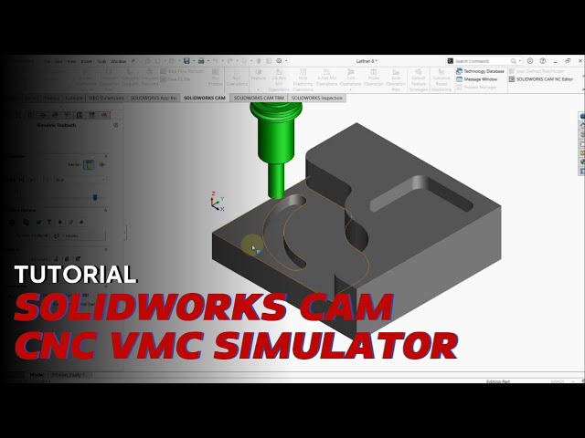 Generate CNC Program (G-Code) for Milling in SolidWorks CAM 2025 + Simulation with CNC VMC Simulator