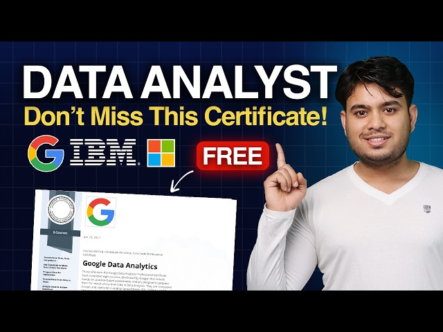 Free Data Analytics Course with Certificate 2026 | Data Analyst Free Course with Certificate | 2026
