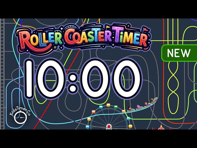 10 Minute Timer for Kids Classroom | Roller Coaster Visual Timer 🎢