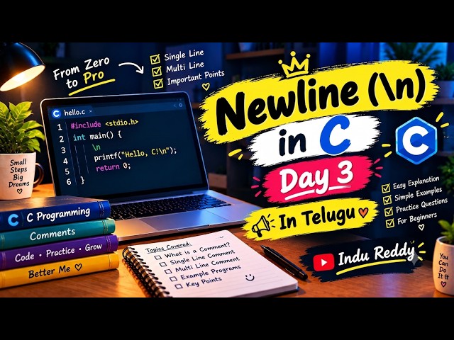 Day-3|How to Print in a New Line in C | \n Escape Sequence | C Programming