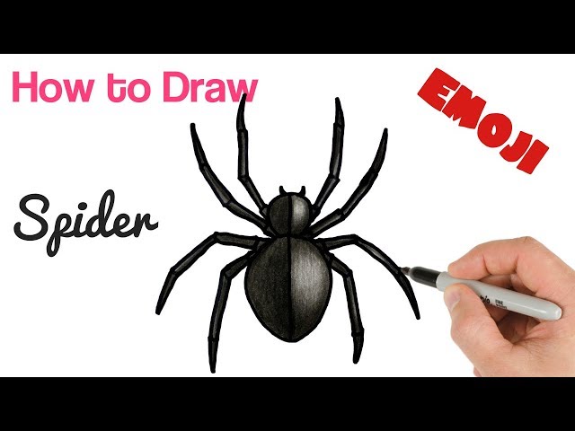 How to Draw a Spider Emoji Easy | Drawings for Halloween