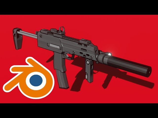 Making a Low Poly MP7 in Blender - Timelapse