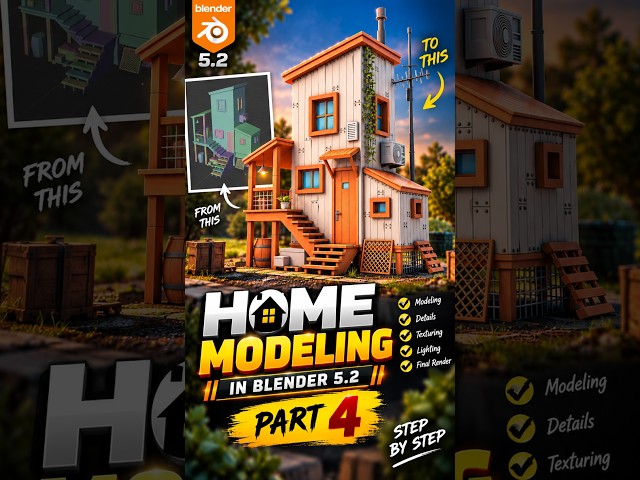 Blender House Modeling Is Easier Than You Think! 🤯 | Part 4 #Shorts