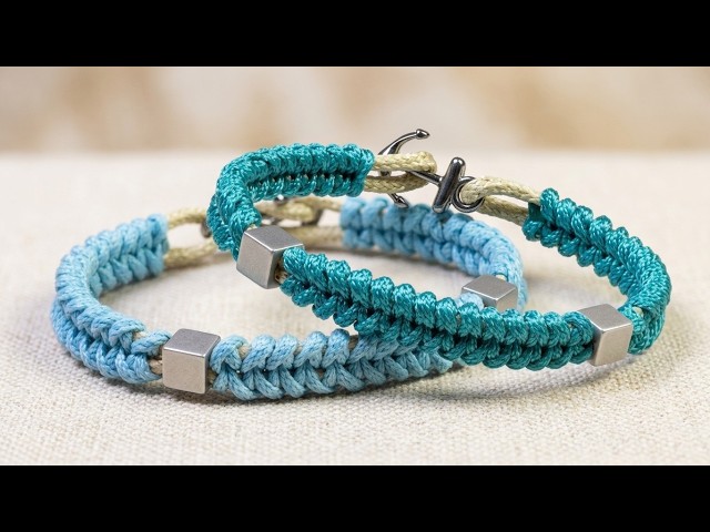 DIY Macrame Bracelet with Anchor Clasp ⚓️ | Step-by-Step Tutorial for Beginners