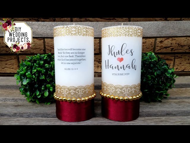 HOW TO DECORATE UNITY CANDLES | DIY WEDDING PROJECT | TUTORIAL