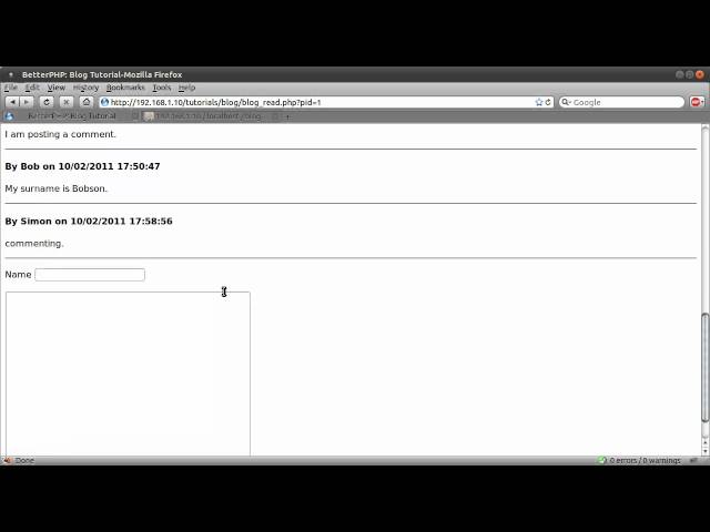 PHP Tutorial: Blog (Including Commenting) [part 00]