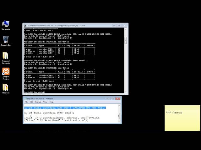 PHP Tutorial for Beginners - Adding and removing columns