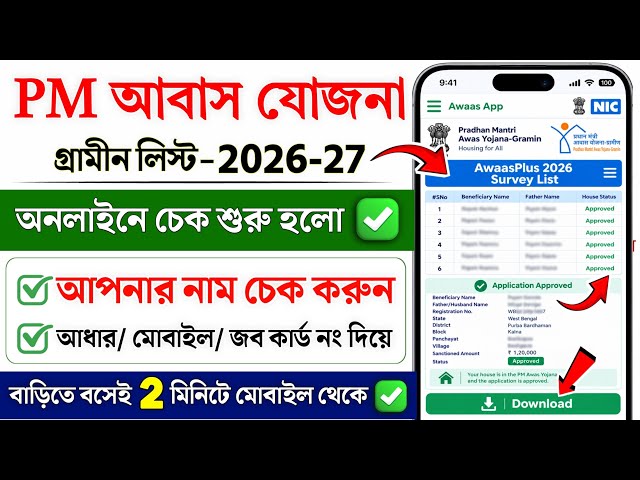 PM Awas Yojana New List 2026-27 | How to check PM Awas Yojana list | PM Awas Yojana house list 2026