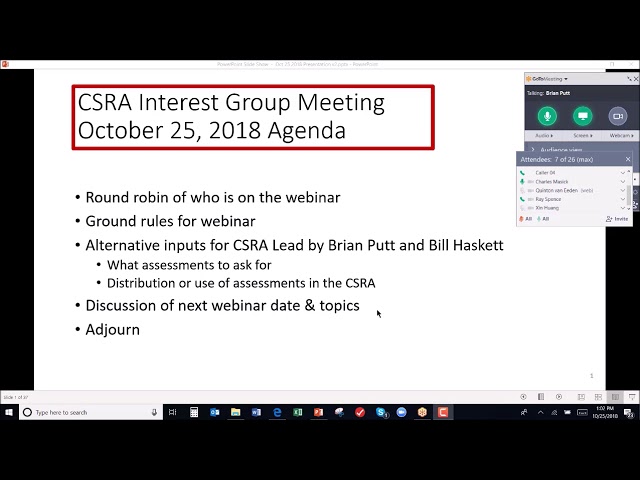SDP CSRA IG Meeting 25Oct2018 short