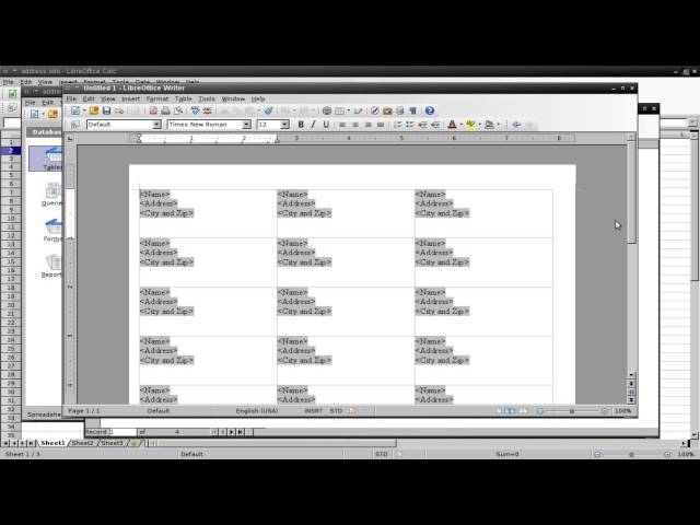 Printing Address Labels in LibreOffice