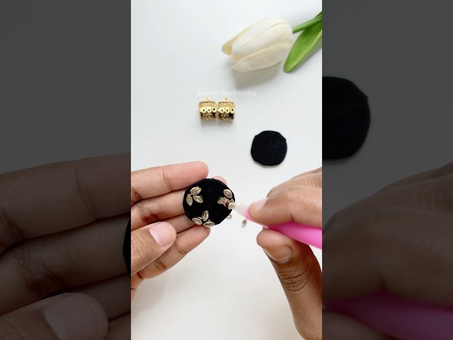 Handmade fabric jhumka making at hime #shorts #handmadejewellery #jewellerycraft