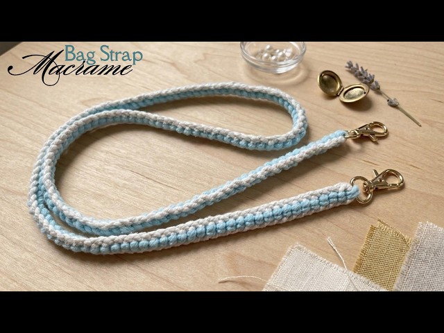 DIY Macrame Bag Strap | Macrame Shoulder Bag Strap in 2 Colors Pattern