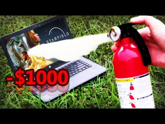 playing Starfield on a laptop