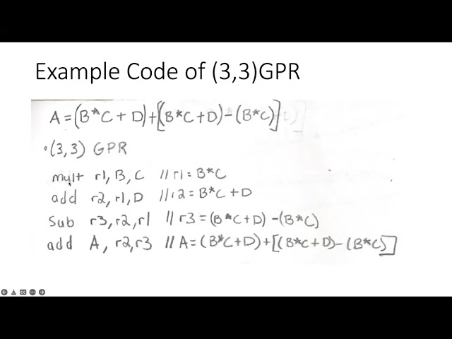 Computer Organization - (3,3) GPR Coding Example