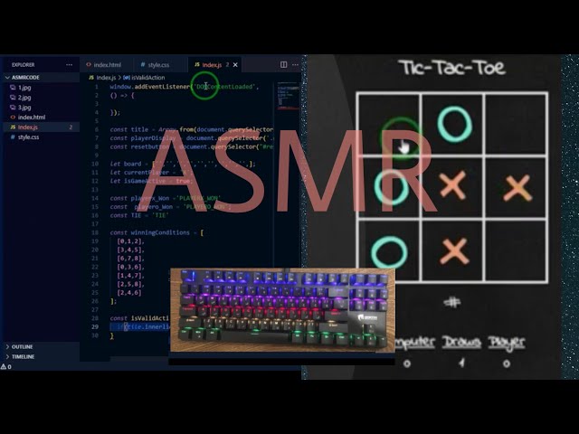 ASMR Programming - coding Tic Tac Toe Game AI version - No Talking