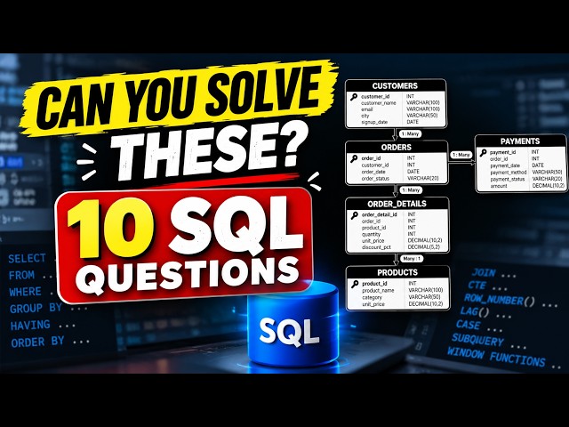 10 SQL Questions Every Data Analyst Should Know | Can You Solve Them?