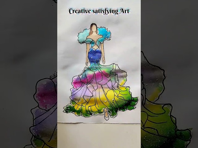 Creative satisfying Art ✨ #satisfying #dress #drawing #art #shorts