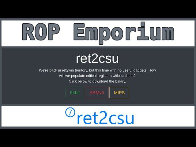 8 - ROP Emporium Series - ret2csu