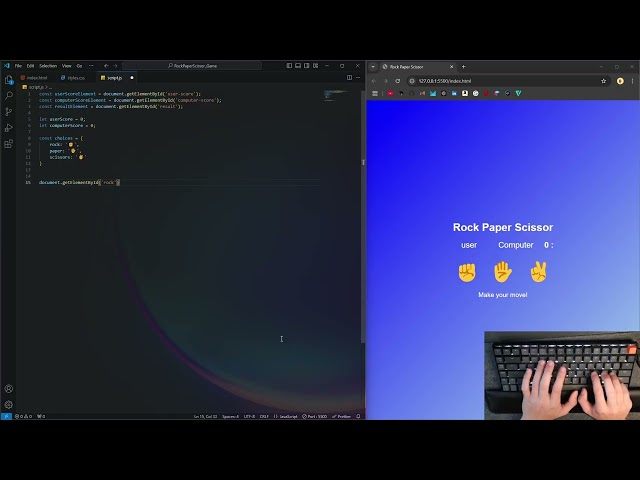 I Built Rock Paper Scissors With JavaScript | No Commentary