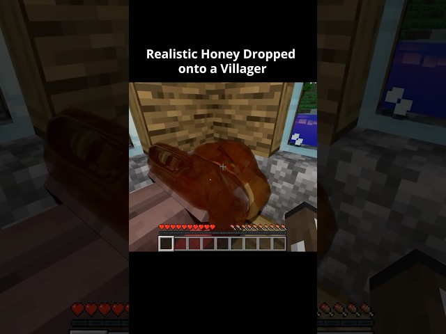 Realistic Honey Dropped onto a Villager | #shorts #minecraft #rtx5090