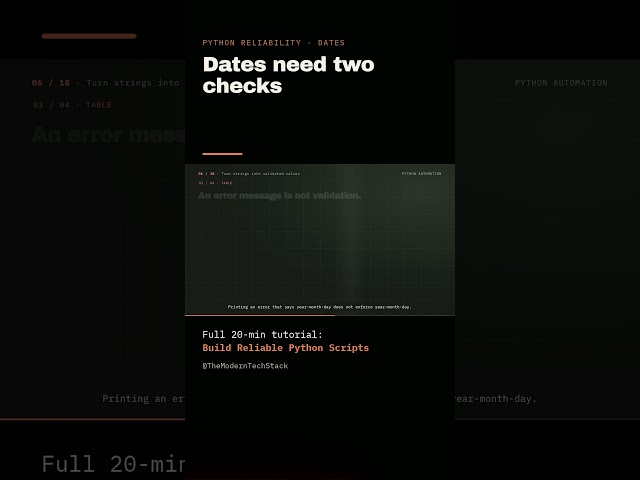 Python Date Validation Needs Two Checks #shorts
