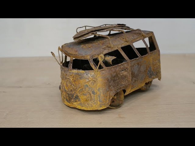 RESTORATION of an old rusty  Volkswagen toy car