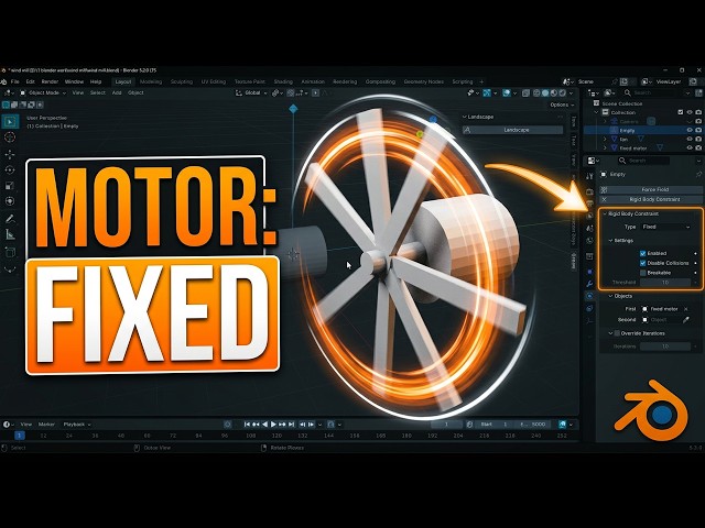 Blender rigid body constraint the Motor