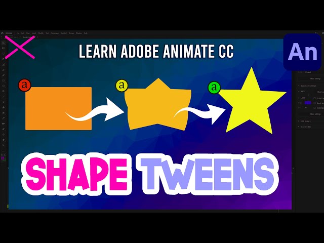 SHAPE TWEENS in Adobe Animate CC | Tutorial for Beginners