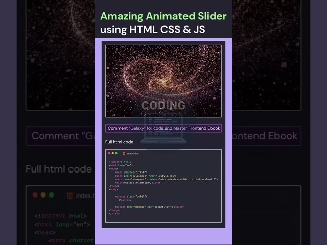 Galaxy Animation using HTML CSS and JS #coding #css #javascript #html
