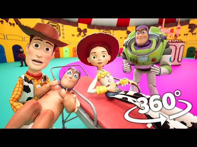 360° Toy Story 5 - Jessie Gives Birth Buzz Baby In Mingle Squid Game! | VR 4K