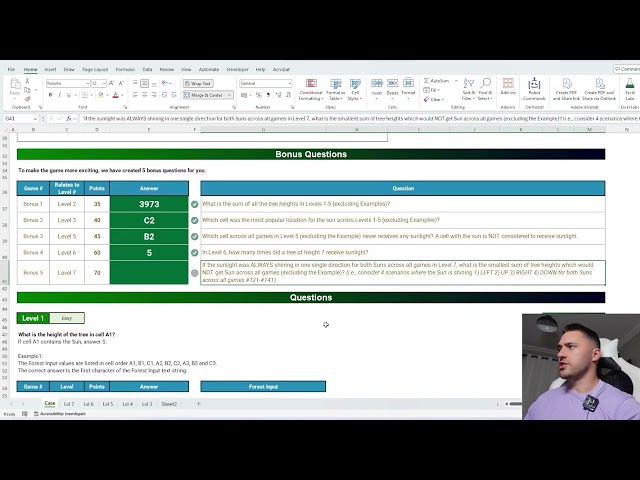 Excel World Championship Round 7 Solution - Sunlight