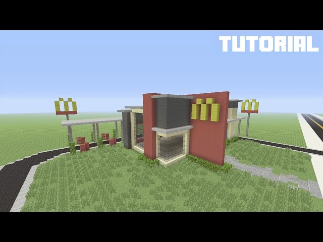 Minecraft Tutorial: How To Build McDonalds w/ Drive Thru (Restaurant)