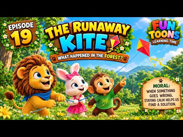 🪁 THE KITE THAT FLEW AWAY! | A Fun Forest Adventure 🦁🐰🐵 | Fun Toons