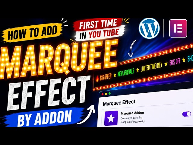 Marquee Effect In WordPress | Marquee Effect Without Code | Text Scrolling In Website Without Code