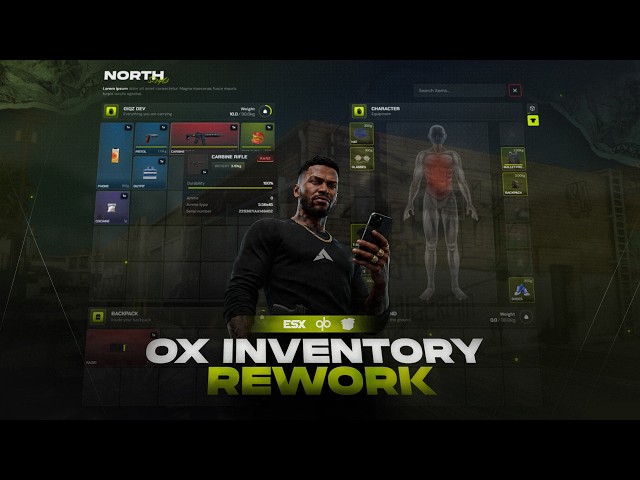 Ox Inventory Rework | Realistic & Advanced Fivem Inventory | ESX, QBCore, QBox, ND | North Scripts