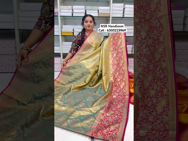 Bridal wear Meena work ￼ designer saree ￼