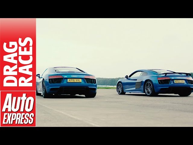 Audi R8 V10 vs V10 Plus drag race: how much difference does 69bhp make?