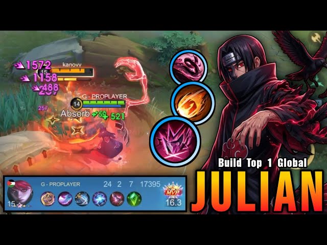 100% Deadly!! 24 Kills Julian Crazy Burst Damage Build!! - Build Top 1 Global Julian ~ MLBB