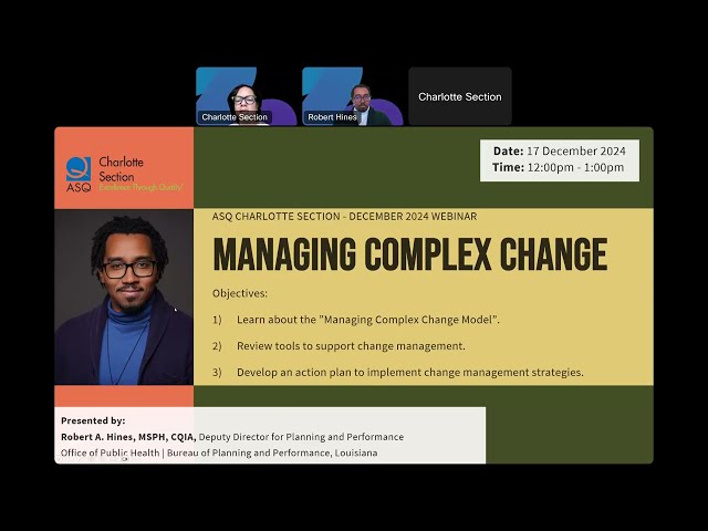 Managing Complex Change | ASQ Charlotte Webinar