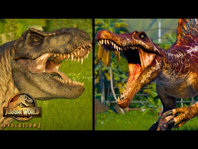 Jurassic World Evolution 2: Spinosaurus vs. Bull T. Rex | The Rematch