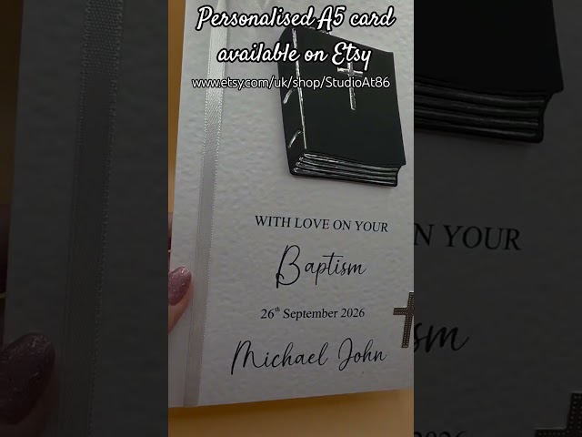 A5 Personalised Baptism card available in my Etsy shop www.etsy.com/uk/shop/StudioAt86 #baptismgift