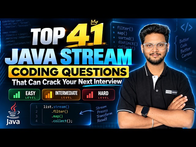 🚀 Java Stream Interview Preparation: 41 Coding Questions Solved & Explained ✅