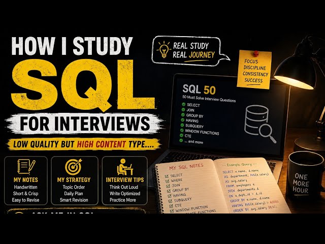 How I Study SQL for Interviews | My Strategy, Notes & SQL 50