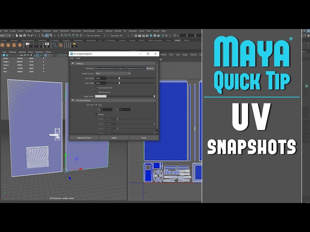 Maya Quick Tip 32: Export/Save UV Wireframe Texture Snapshots Out of Maya & Use It In Photoshop