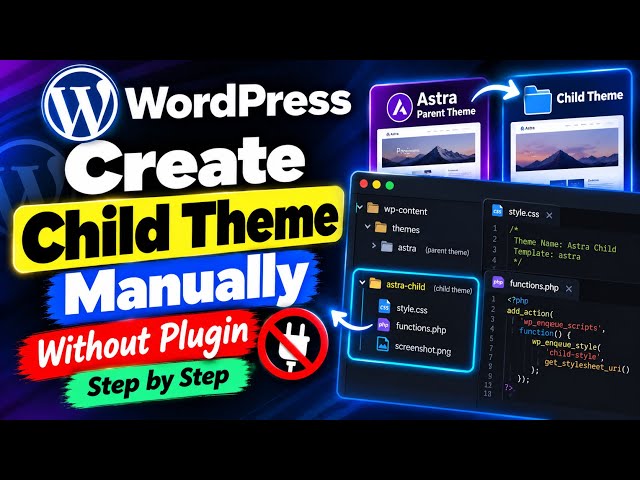 How to Create a Child Theme in WordPress Manually | Without Plugin (Step-by-Step)