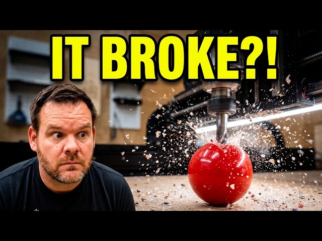 I Tried Cutting a Pool Ball on a CNC Router and THIS happened 