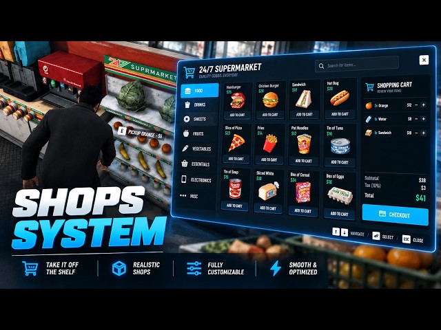 Shops | Pick Items Off The Shelf + Gift Cards | FiveM Script